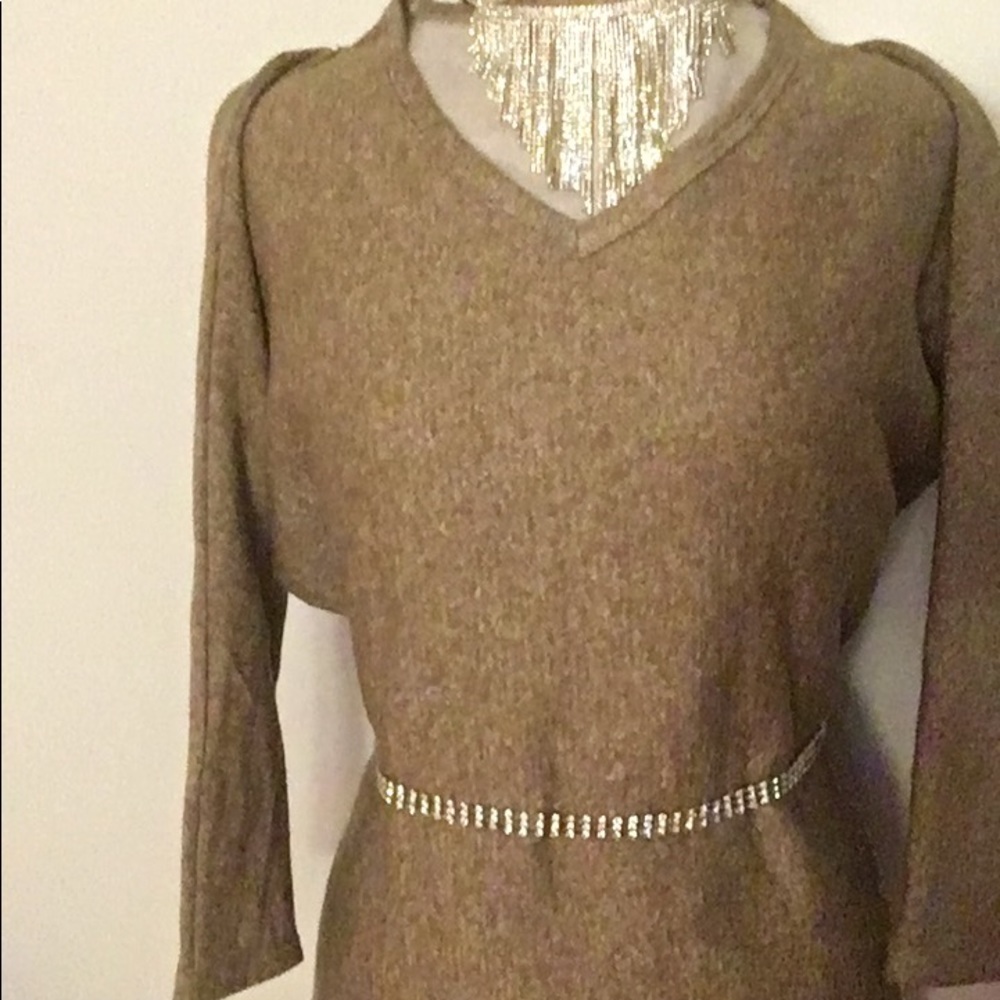 🌹French V Neck Fleece Slouch Dress.   B4 - Picture 5 of 8